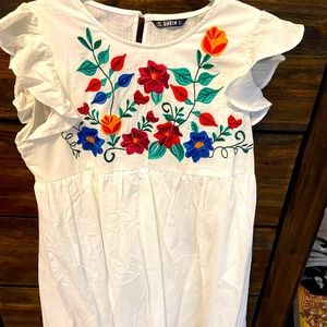Shein white floral dress. EUC. Worn once!